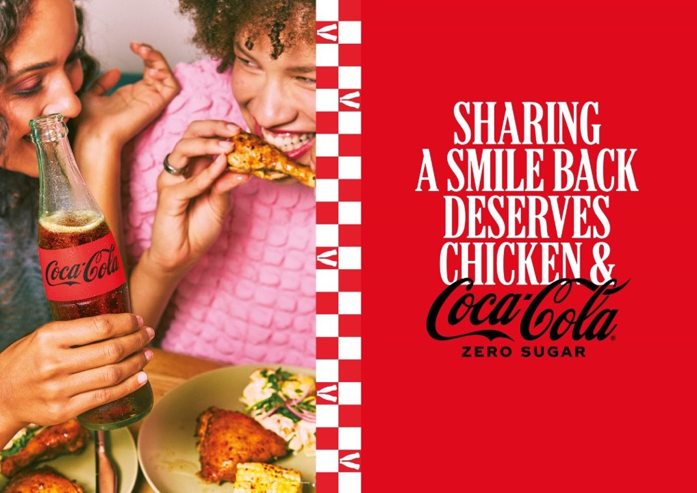 Sharing a smile back deserves chicken and Coca-Cola